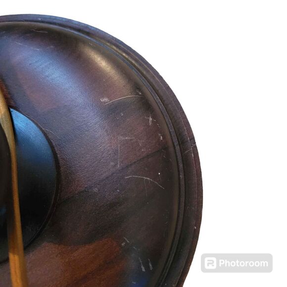 Mid 20th Century 23" Wooden and Brass Lamp - Picture 8 of 10